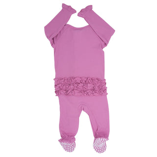 Ruffle Footie Cashmere Rose
