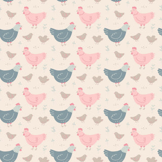 Pink Farm Hens Bamboo Ruffle Romper