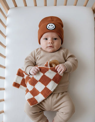 Checkered Plush Lovey | Copper