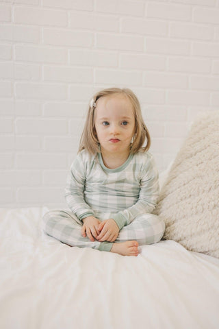 Sage Gingham 2pc Bamboo Pajama Set