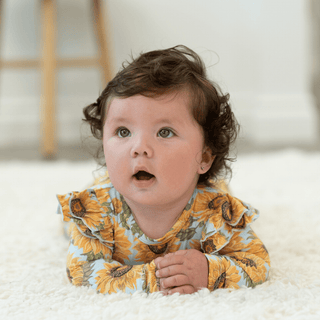 Sammy's Sunflower Flutter Sleeve Romper