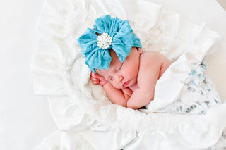 Shoreline Dreams Luxury Baby Gift Set | Luxe Cuddle Blanket & Pearl Headband