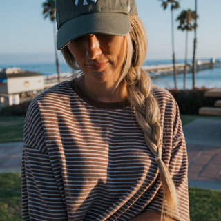 Women's Terry Short Set | Cola Stripe