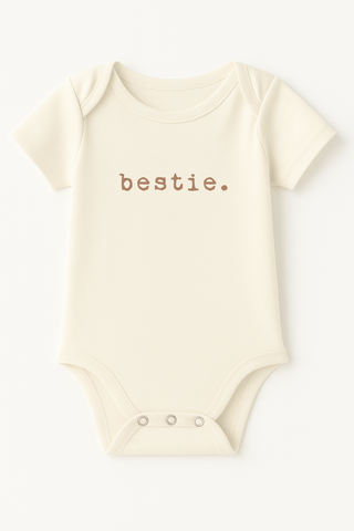 Bestie Clay Organic Cotton Baby Bodysuit Short Sleeve