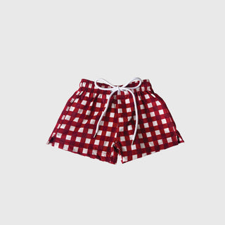 Child Board Short | Scarlet Gingham
