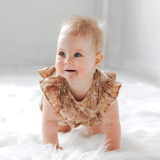 Flutter Front Romper- Tulips