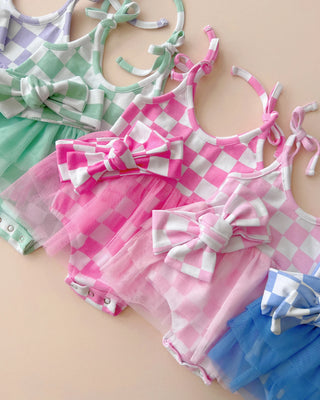 Checkered Headband | Mint