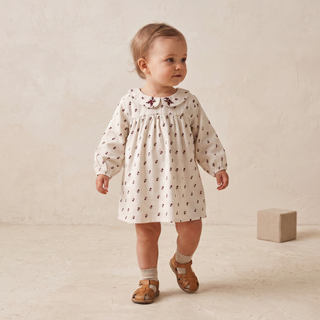 Organic Peter Pan Collar Dress - Forest Scatter