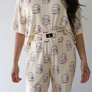 Women's Boxy Tee Lounge Set | Milk