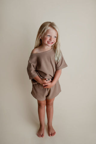 Cocoa Sands Brown Waffle Two Piece Set