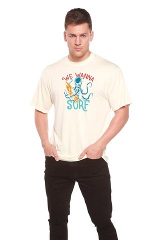 We Wanna Surf Men's Bamboo Viscose/Organic Cotton Short Sleeve Graphic T-Shirt