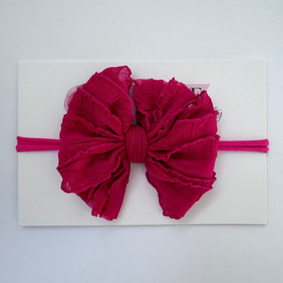 Wild Pink | Skinny Mini Nylon Ruffled Baby Headband