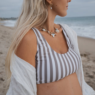 Women's Two Piece Swimsuit | Olive Stripe