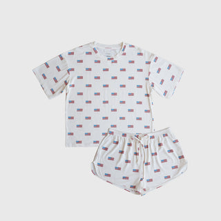 Women's Bamboo Short Set | Americana Ribbed
