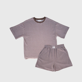 Women's Terry Short Set | Cola Stripe