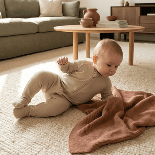 Zipper Footie Oatmeal Rib