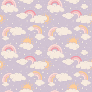 Lavender Rainbows and Clouds Zipper Footie
